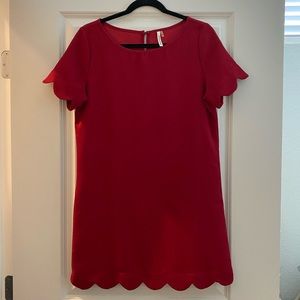 Mini scalloped red dress!